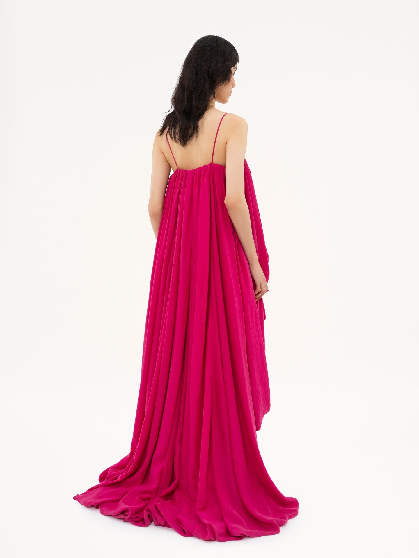 High-low sleeveless jumpsuit in washed silk pong&eacute; - 6