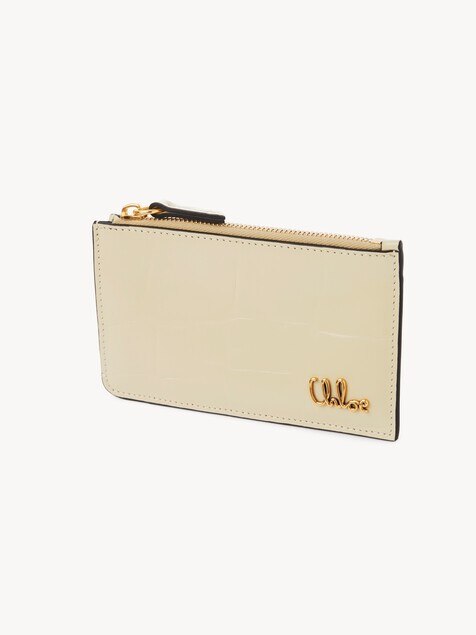 Small Chloé Iconic purse with card slots in croco-effect leather