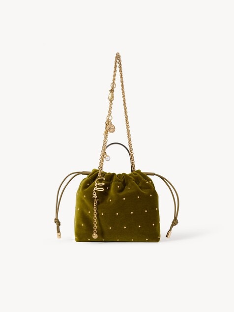 Minibolso de hombro Chlo&eacute; Icons con cadena de terciopelo con tachuelas