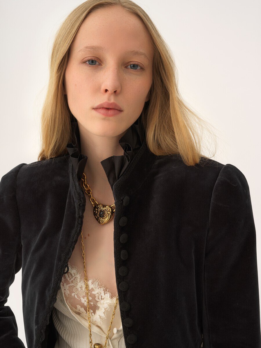 Fitted Spencer jacket in velvet - 8