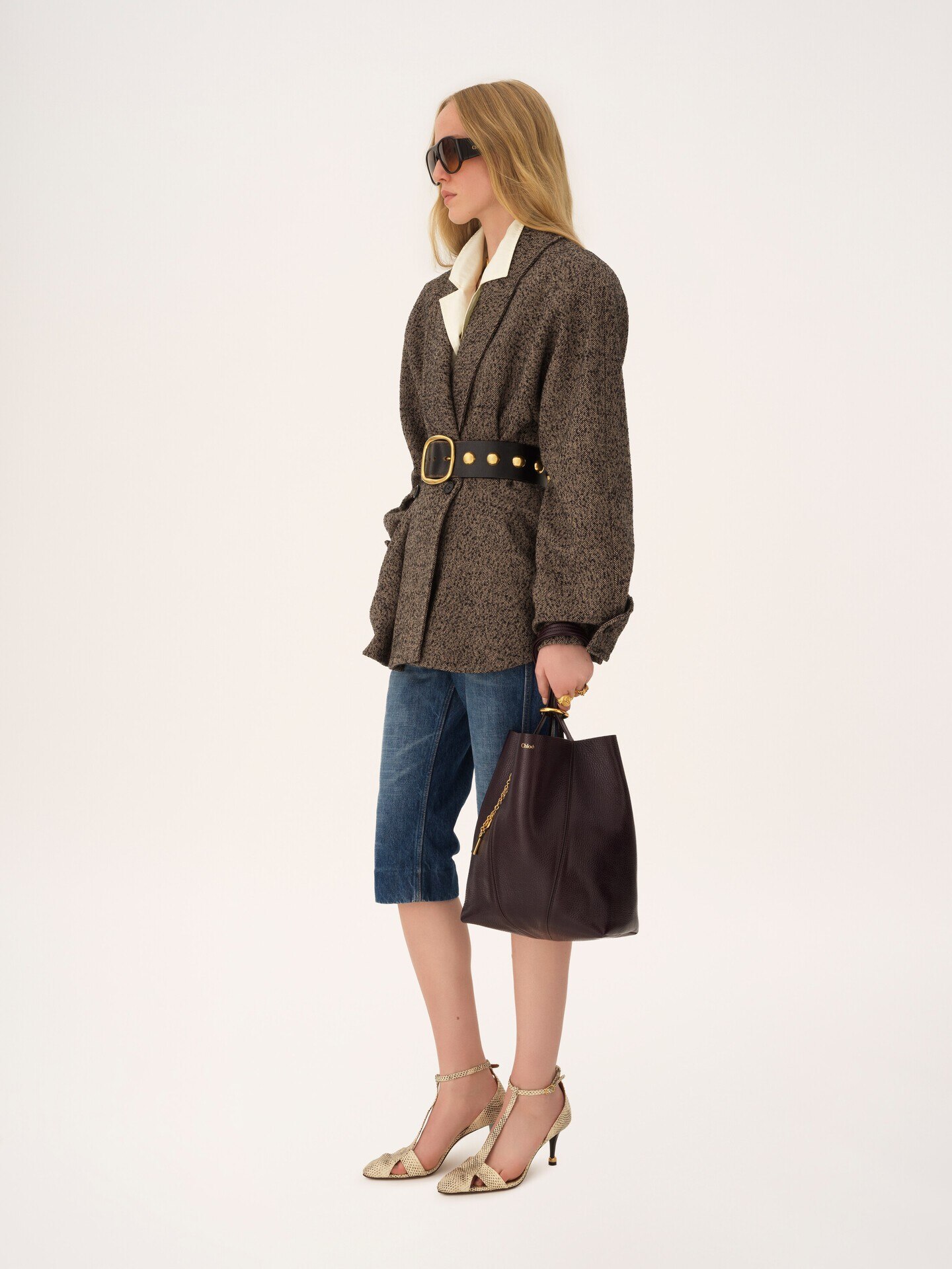 Chlo&eacute; Spin tote bag in grained leather - 7