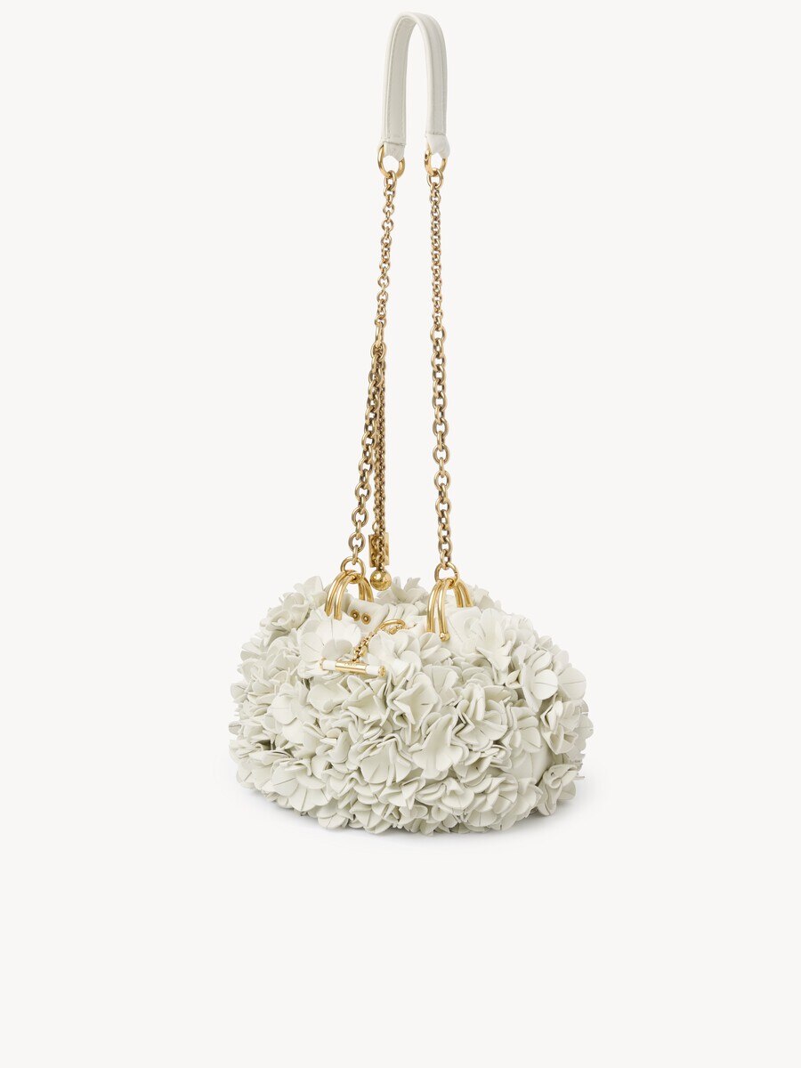 Chlo&eacute; Pliss&eacute; shoulder bag with chain in leather with flowers - 6
