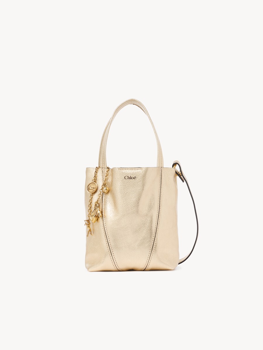 Small Chlo&eacute; Spin tote bag in metallized leather with horse charms - 1