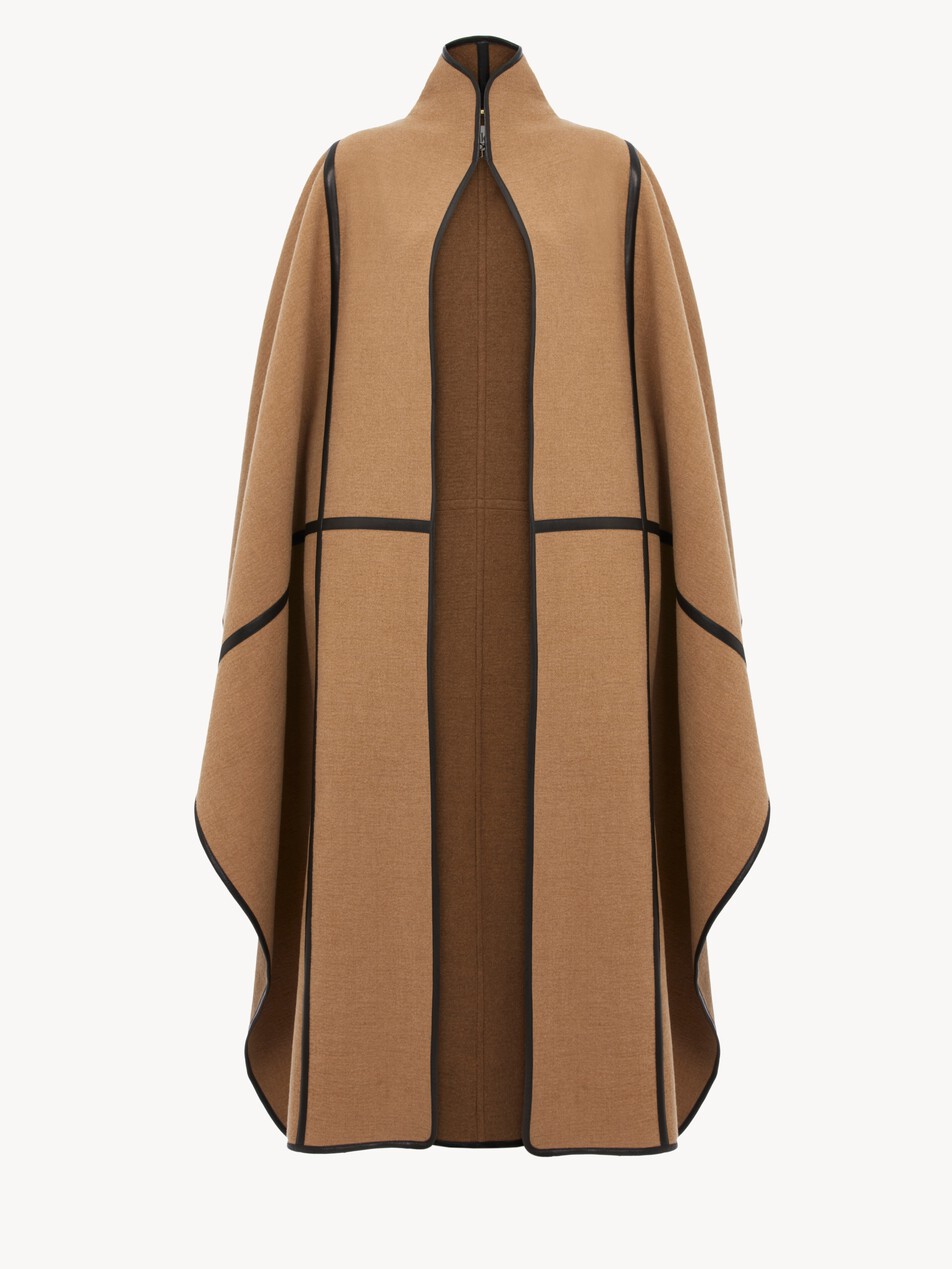 Abrigo capa largo oversize de lana