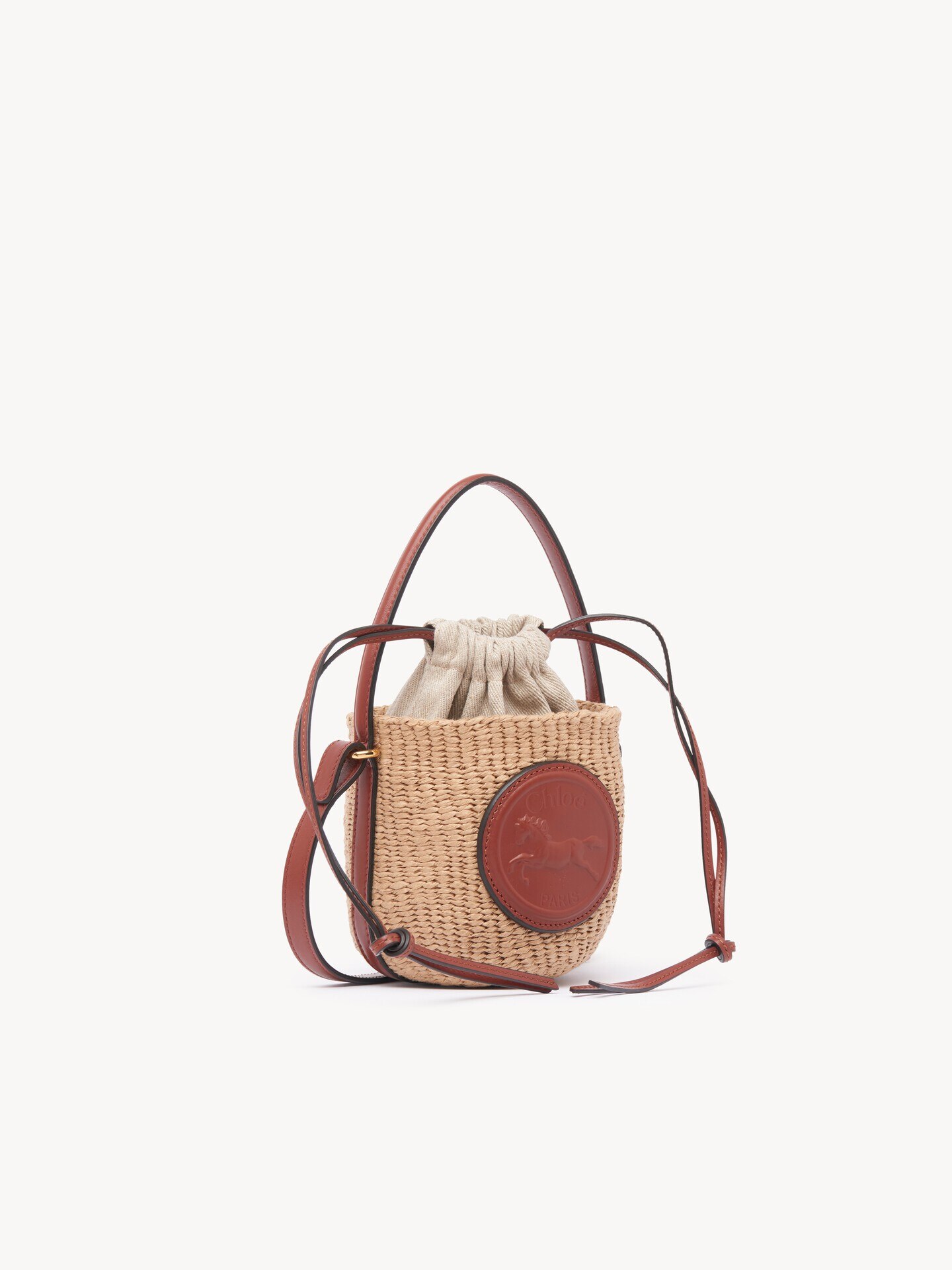 Mini Horse Medal basket bag in natural fibres - 1