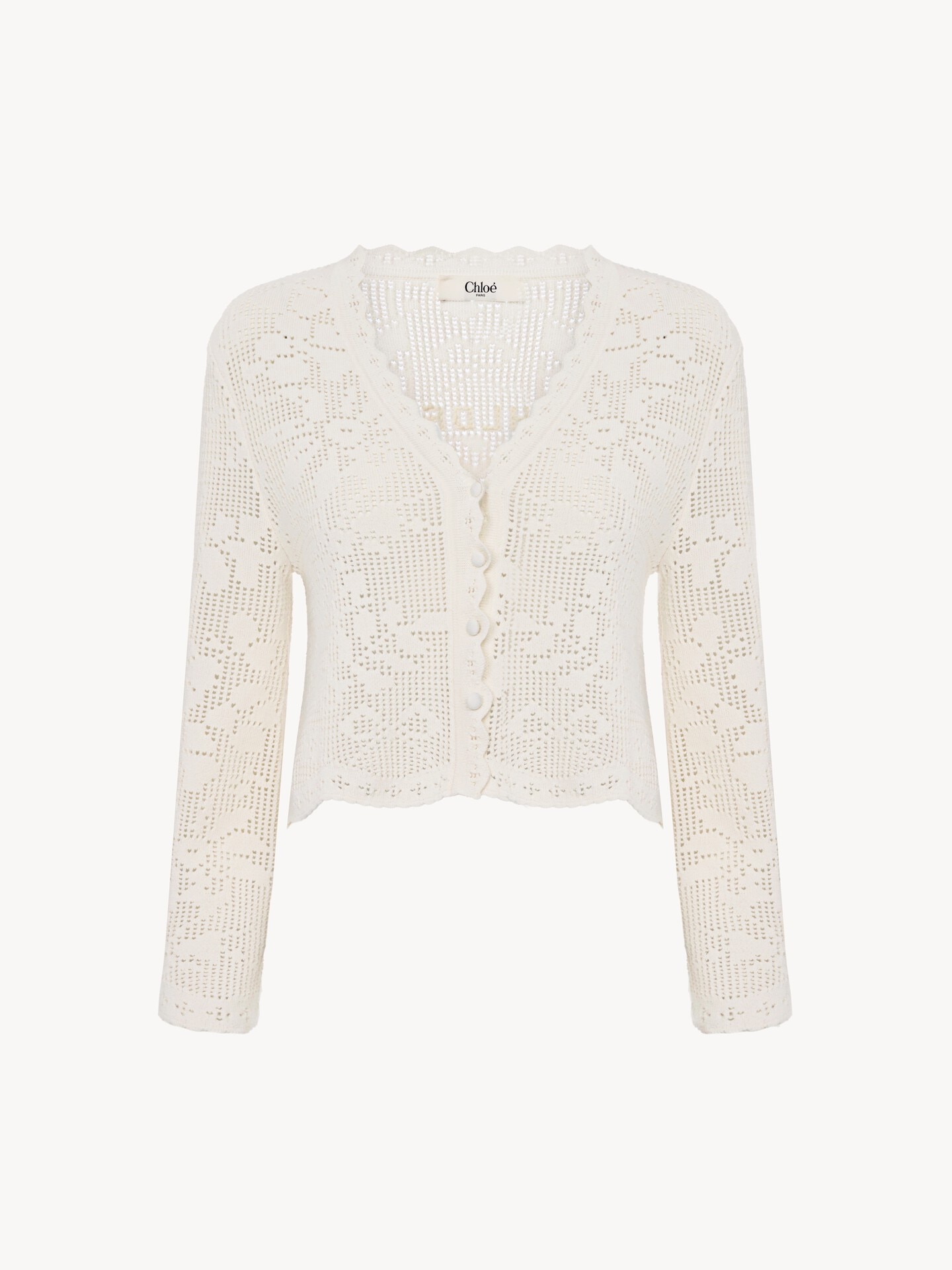 Cropped cardigan in a cotton knit White - Chloé