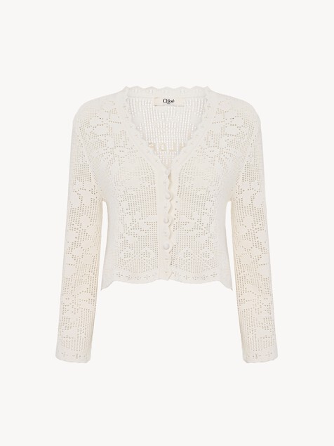 Cropped cardigan in a cotton knit