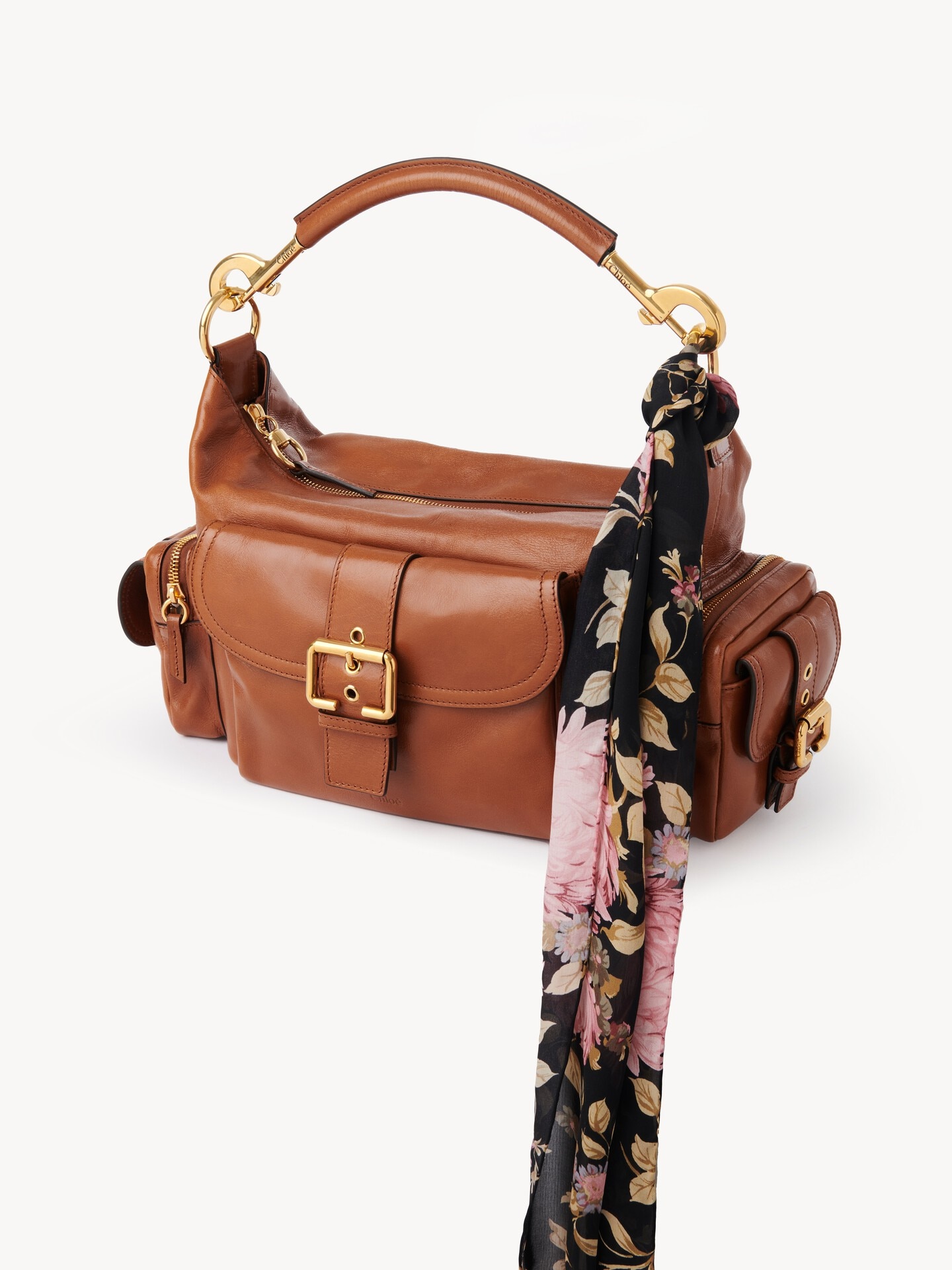 Foulard a fascia Chlo&eacute; Peonies in charmeuse di seta - 5