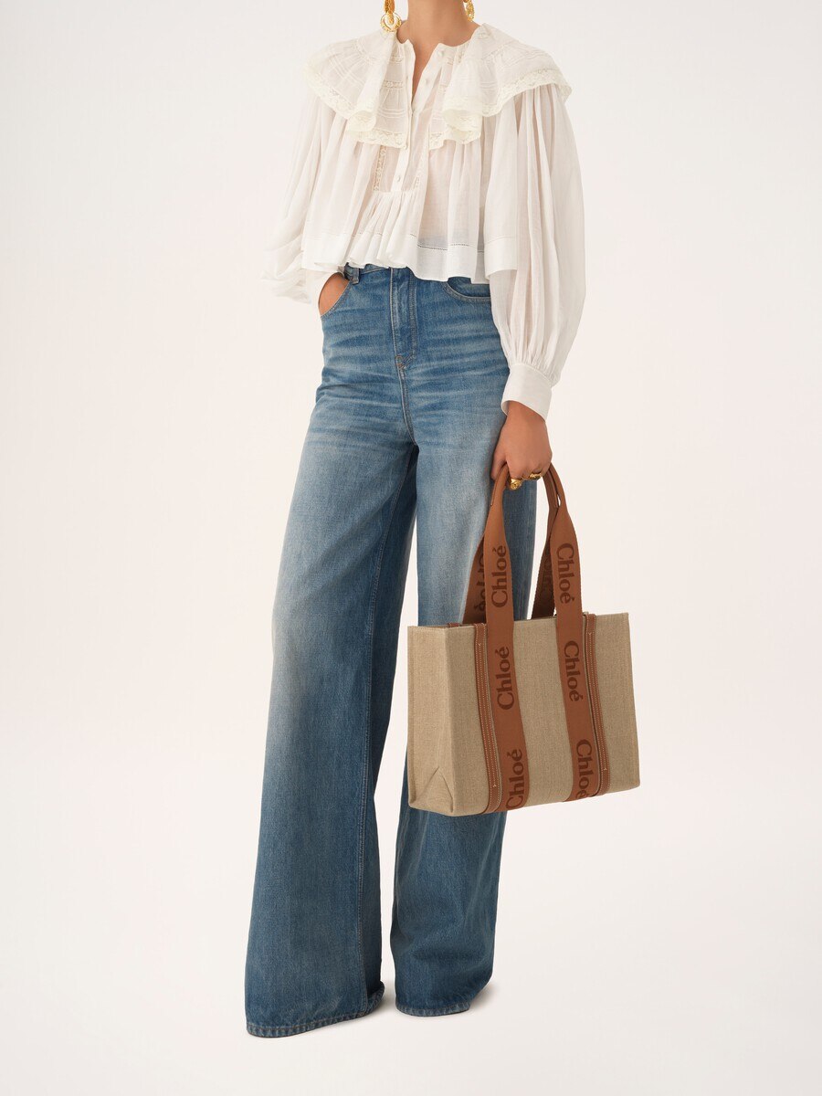 Woody tote bag in linen - 7