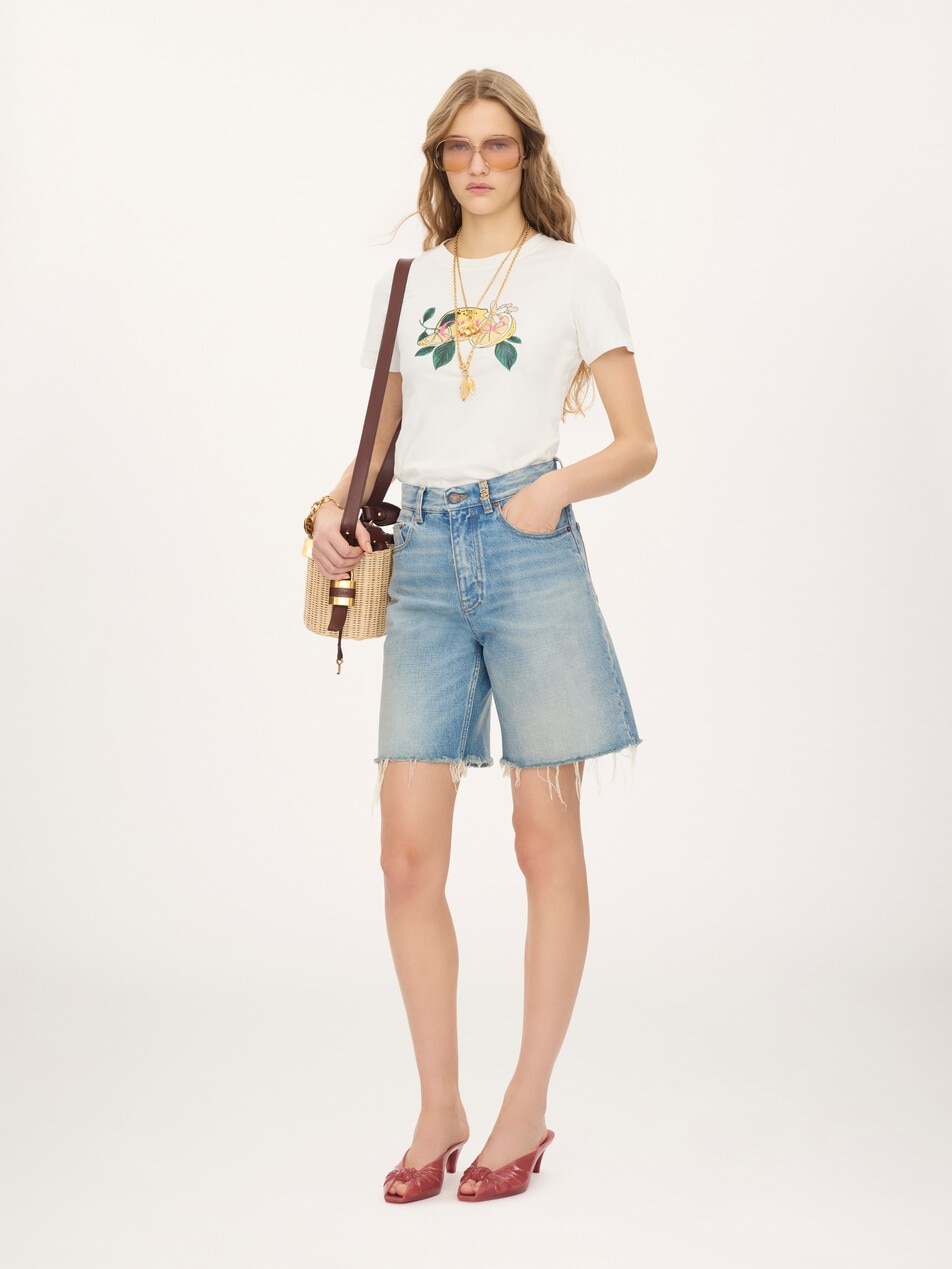 Crew-neck logo T-shirt in cotton jersey
