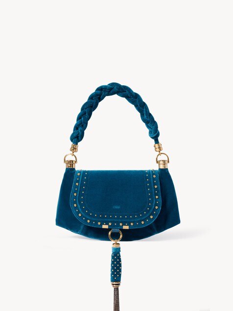 Small Marcie Foulard hobo bag in studded velvet