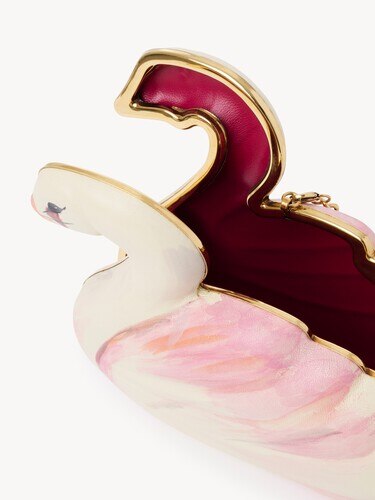 Chlo&eacute; Tropicus swan minaudi&egrave;re in hand-painted leather - 6