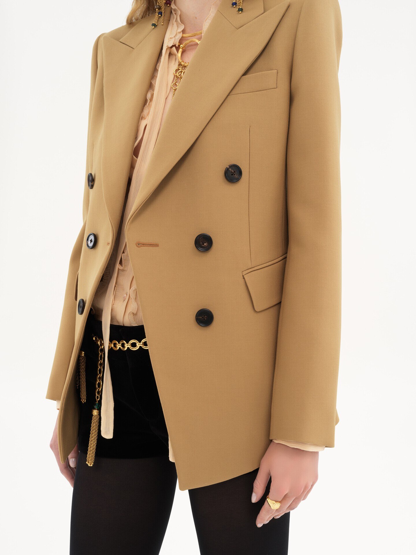 Tailored jacket in wool grain de poudre - 6