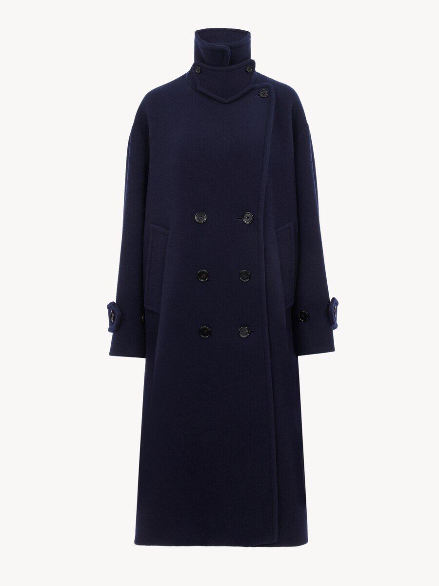 Zweireihiger langer Mantel aus Wolle im Oversized-Stil - 2