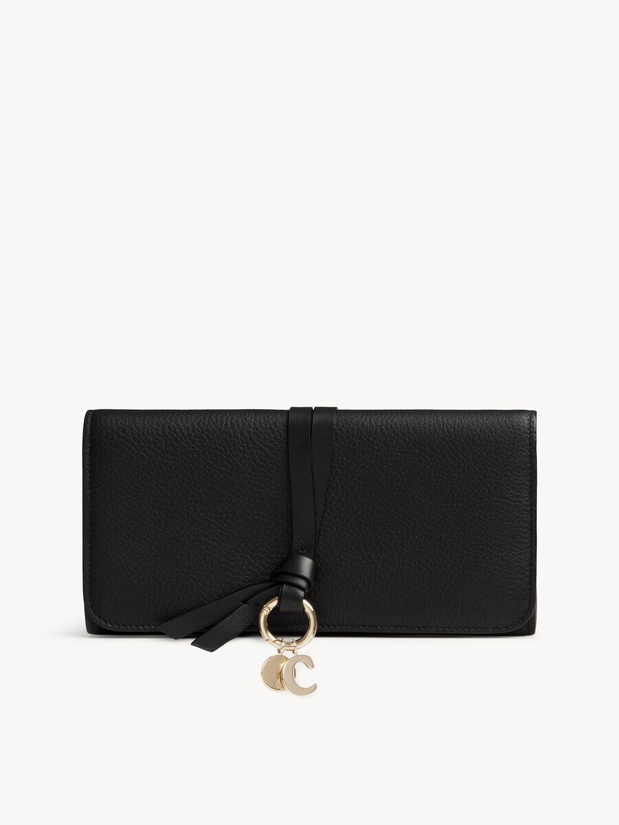 Alphabet wallet with flap in grained leather - 2