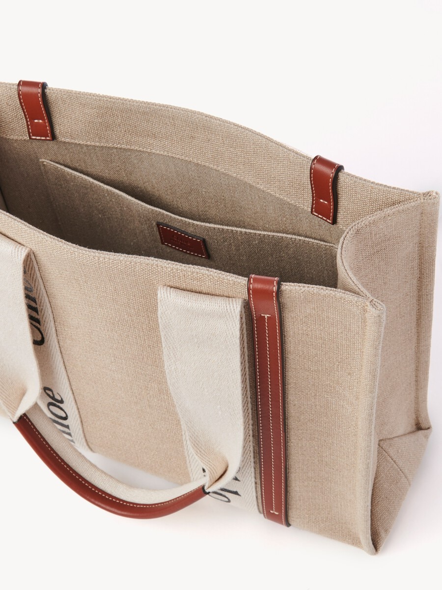 Woody tote bag in linen - 7
