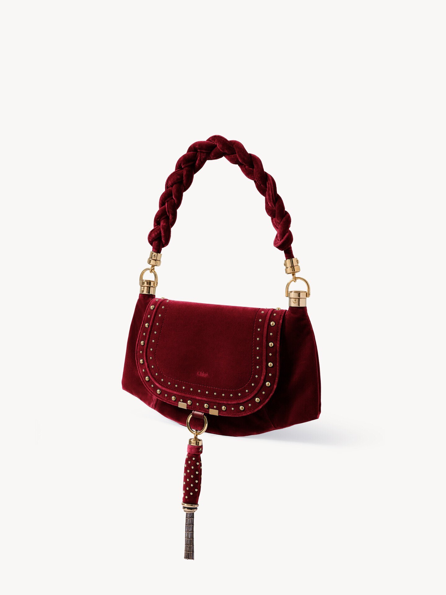 Small Marcie Foulard hobo bag in studded velvet - 3.0
