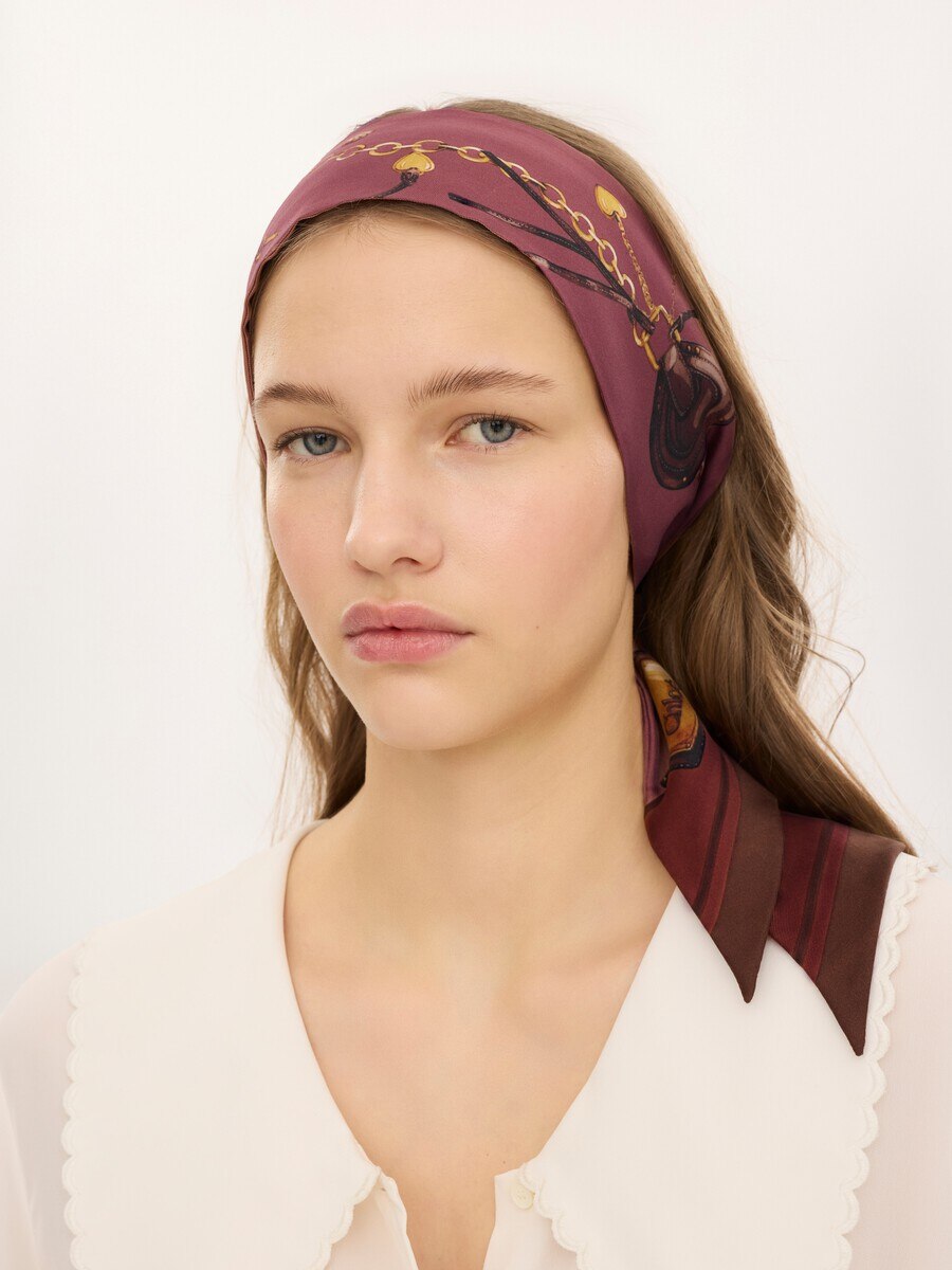 The Chlo&eacute; Paddington bandeau scarf in silk twill - 5