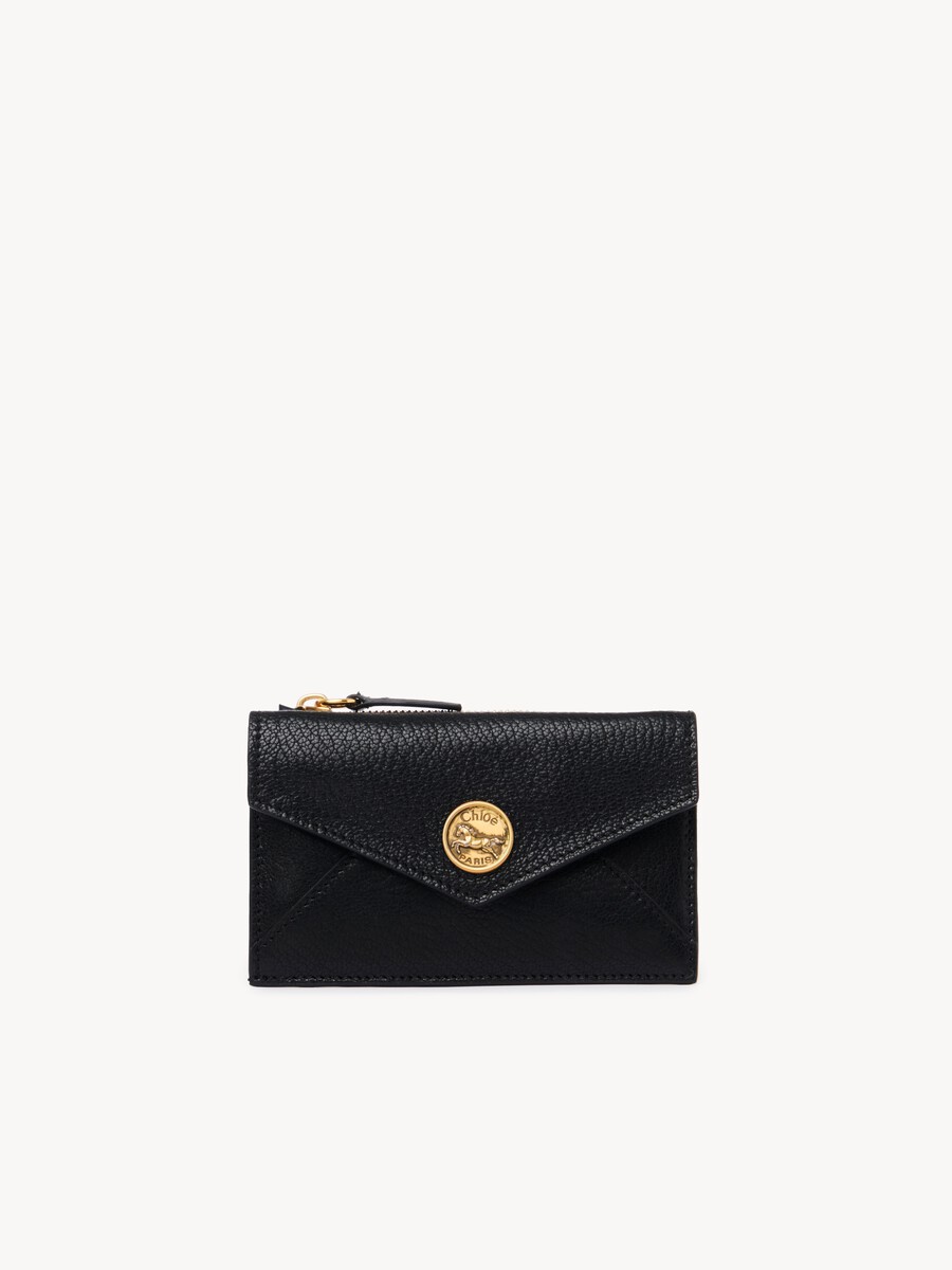 Portamonete piccolo Envelope con slot per carte in pelle granata - 2