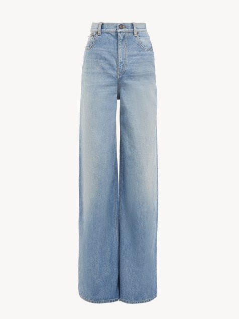 High-rise wide-leg jeans in denim