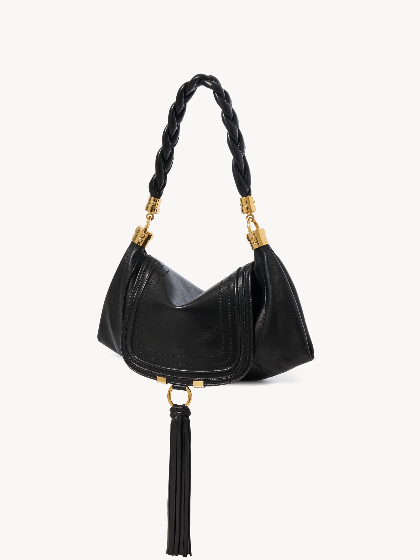 Small Marcie Foulard hobo bag in soft leather - 3.0