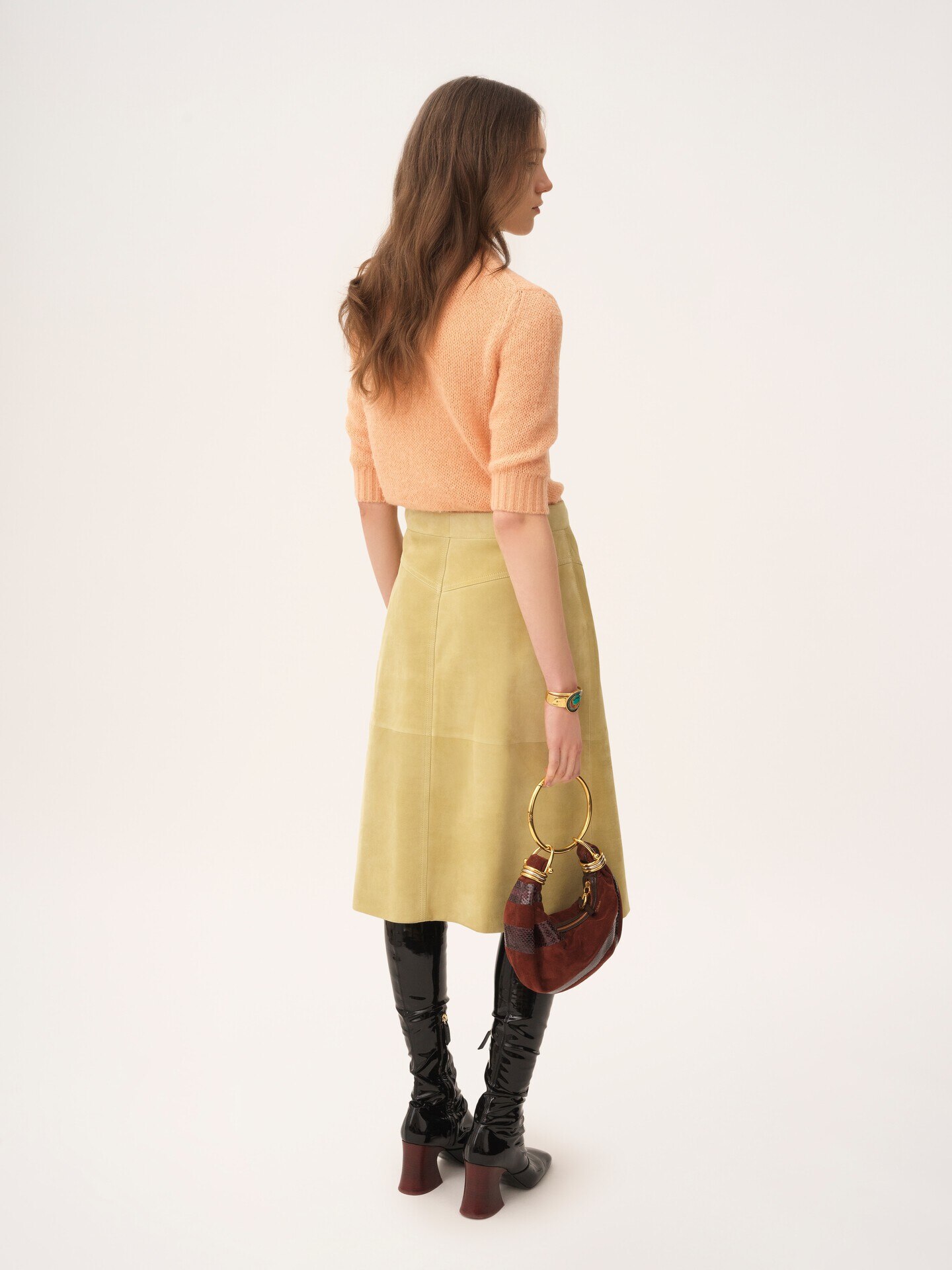 Elbow-sleeve logo sweater in alpaca wool & silk knit - 5