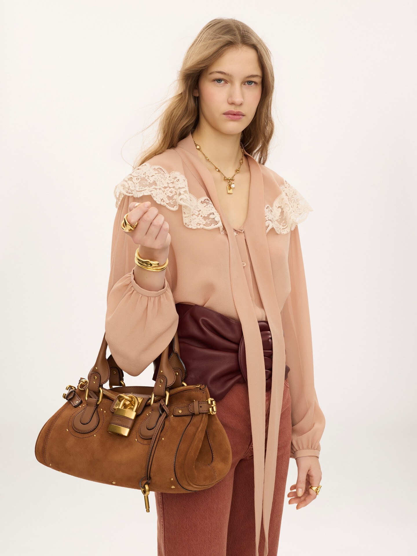 Sac Paddington en cuir velours - 3