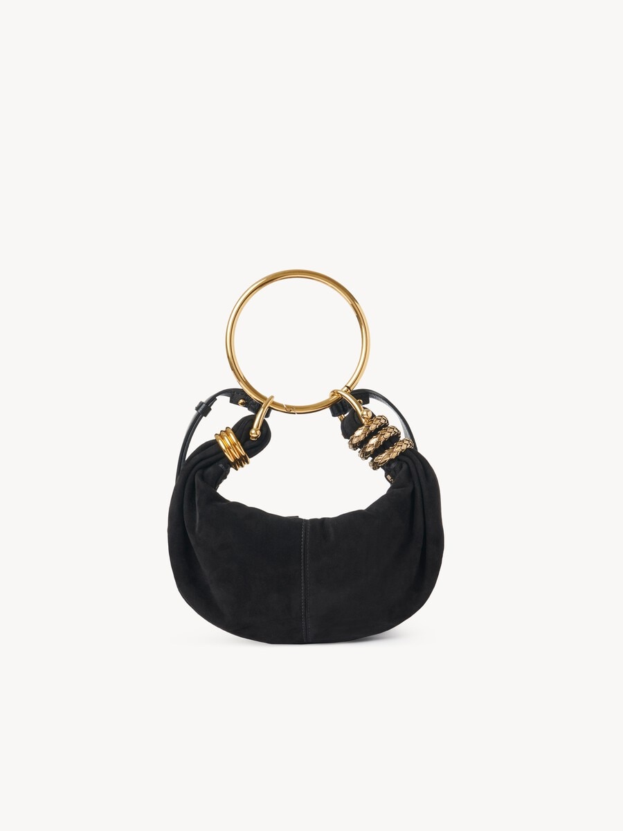 Bolso hobo Bracelet peque&ntilde;o de ante con adorno de serpiente - 5