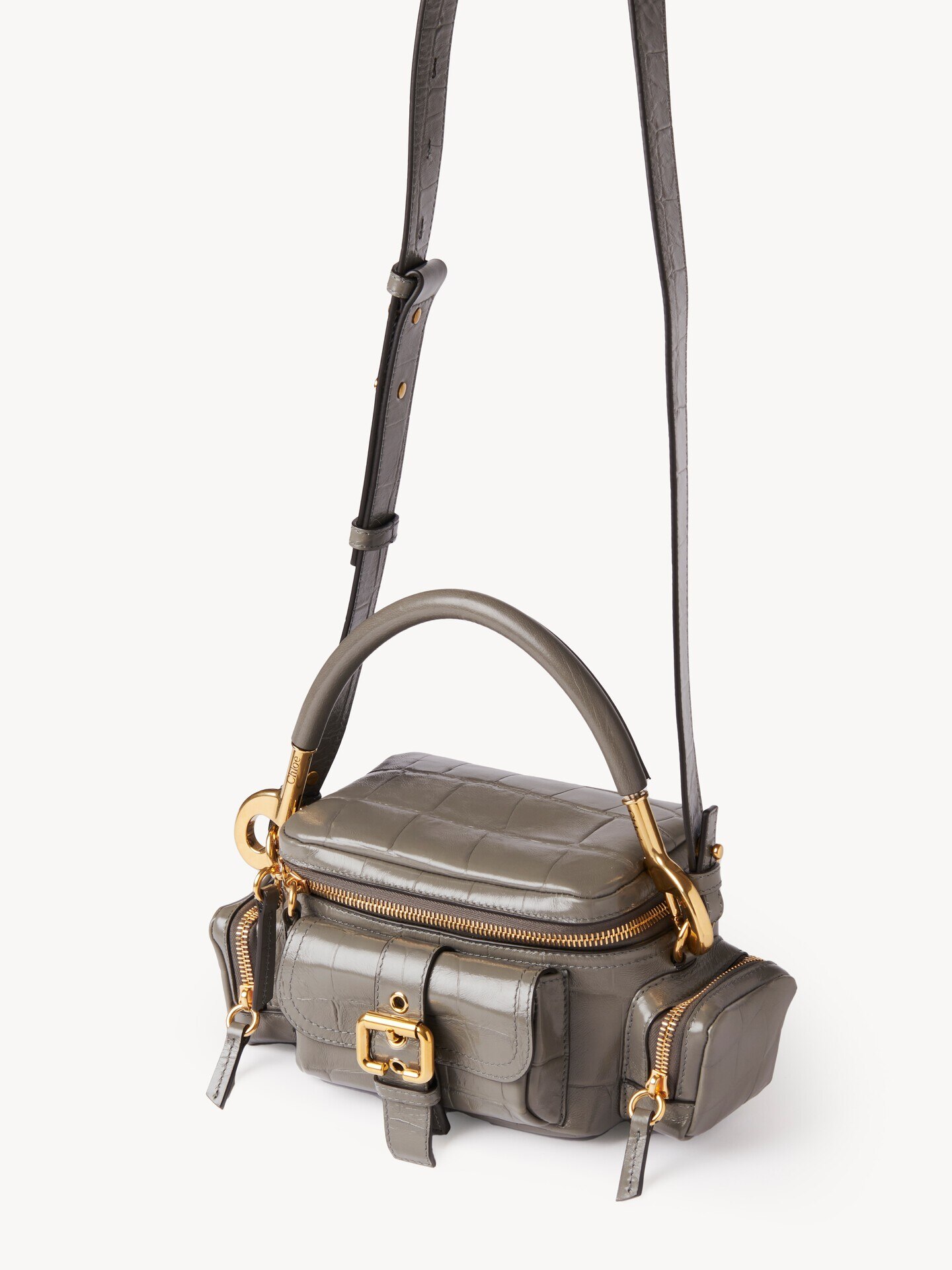 Petit sac Camera bag en cuir effet crocodile - 3