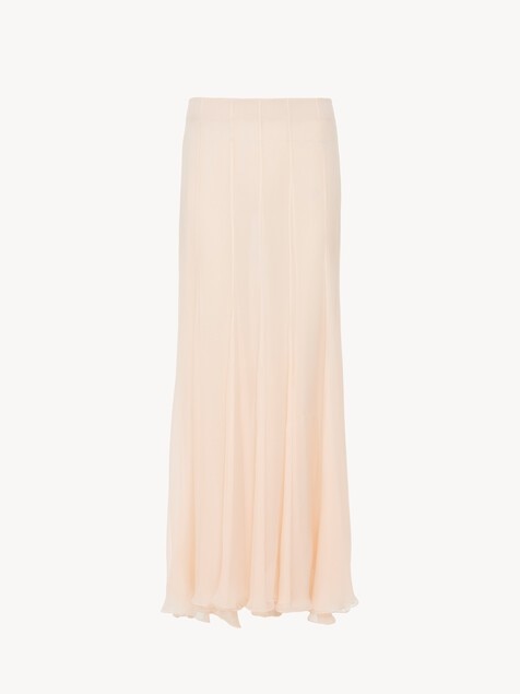 Fluid maxi skirt in silk mousseline