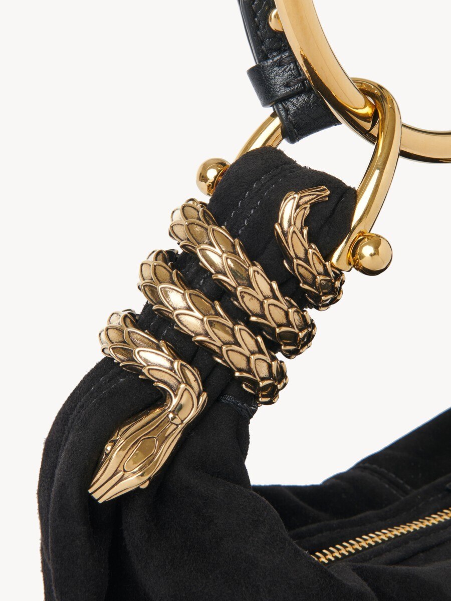 Bolso hobo Bracelet peque&ntilde;o de ante con adorno de serpiente - 7