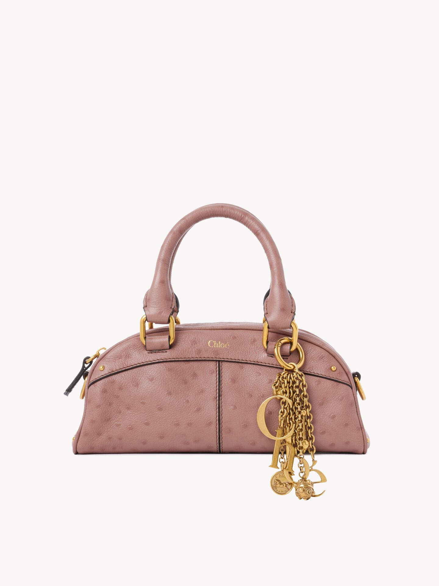 Small Chlo&eacute; bowling bag in ostrich-effect leather - 2