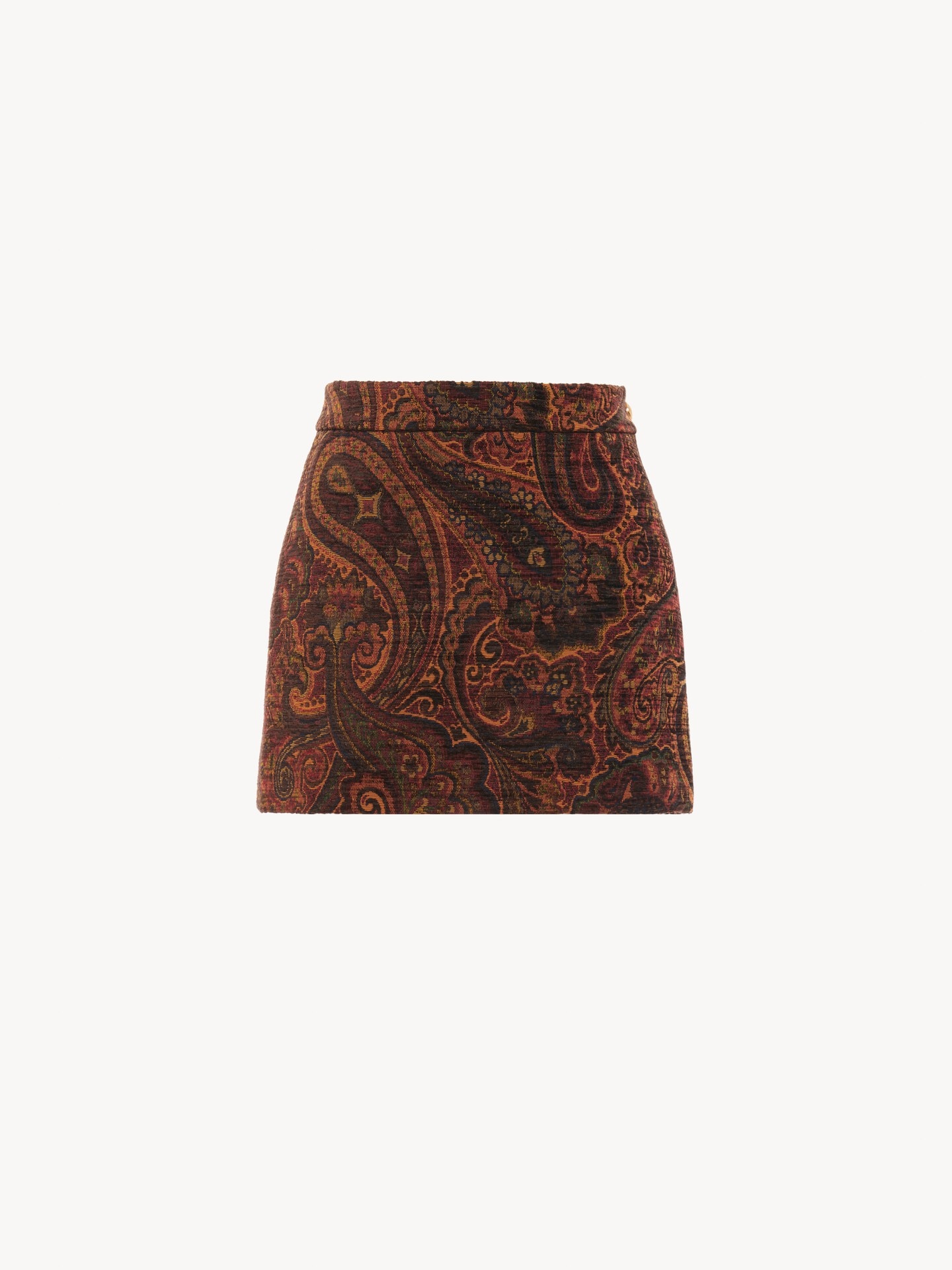 Straight mini skirt in tapestry jacquard - 1