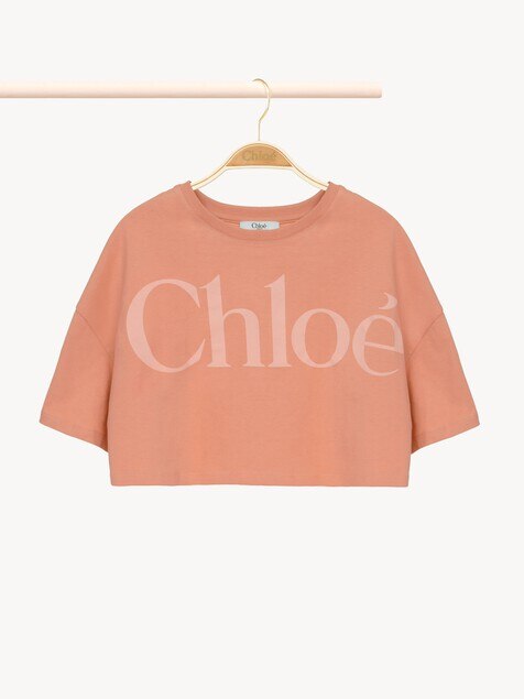 Camiseta cropped con logotipo infantil