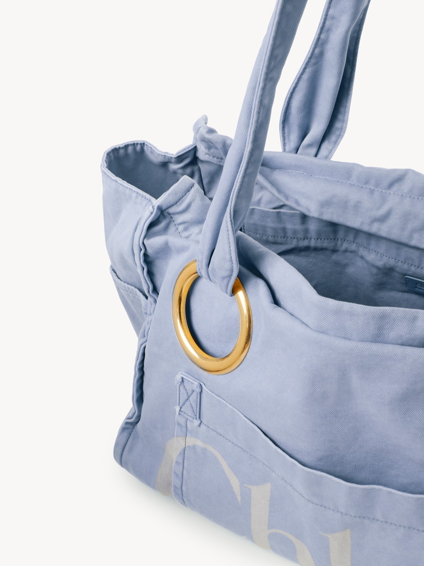 Bolso tote grande Chlo&eacute; Plage de algod&oacute;n - 5