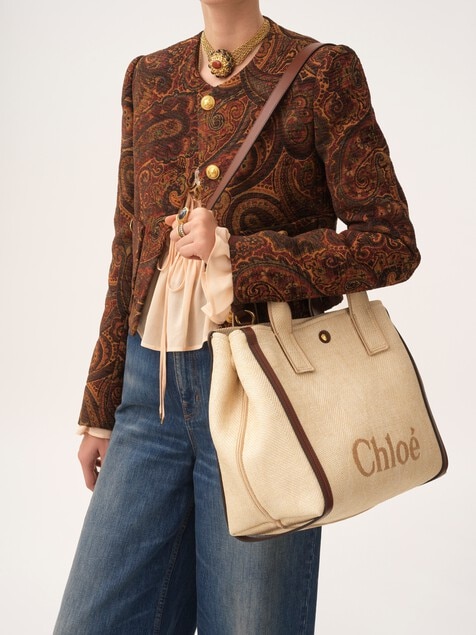 Chlo&eacute; Carry Tote Bag aus Fasern mit Flechteffekt