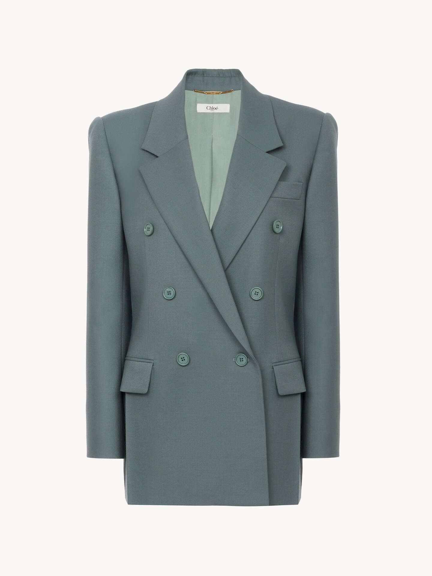 Double-breasted tailored jacket in wool gabardine - 2