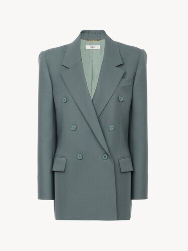 Veste blazer crois&eacute;e en en gabardine de laine - 2