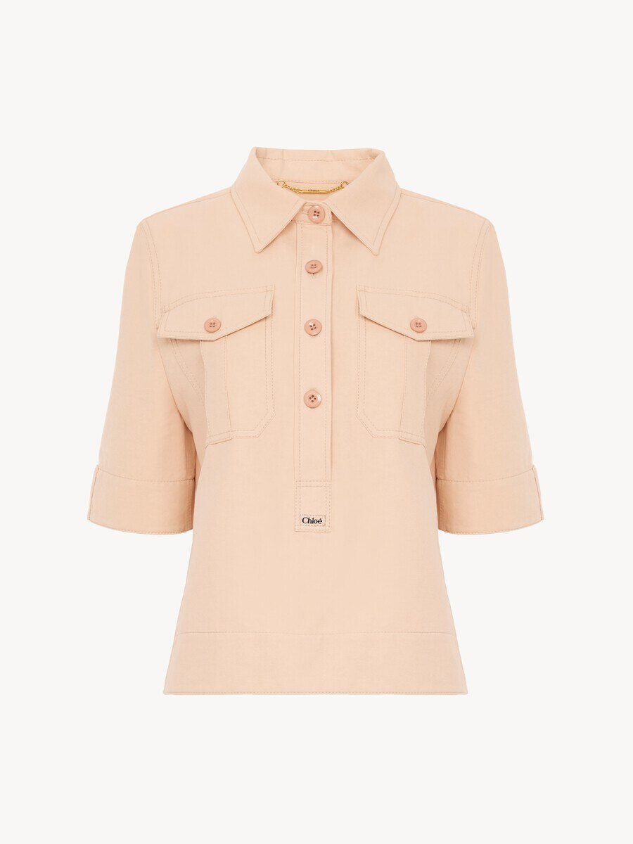 Cotton gabardine polo shirt - 2