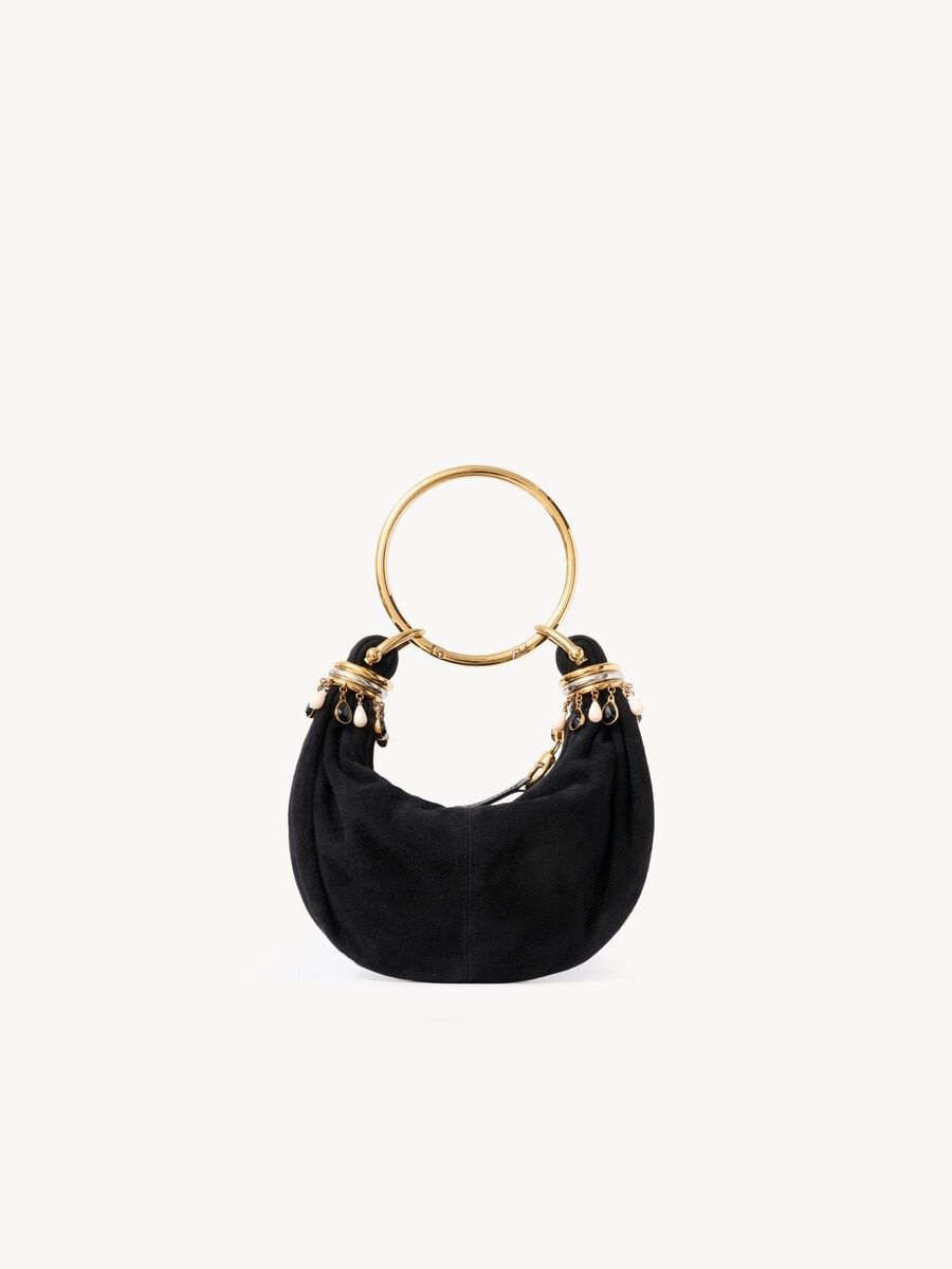 Mini Beaded Bracelet Hobo bag in suede leather - 2