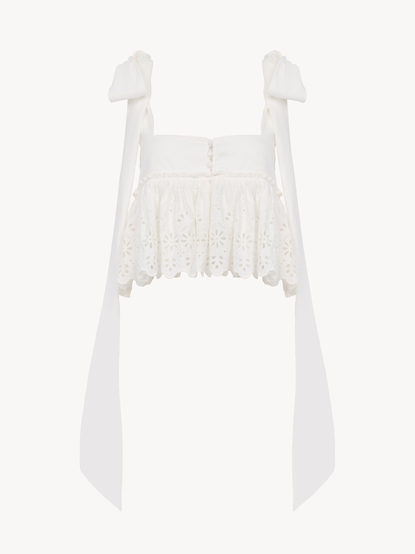 Tie-strap cropped top in soft cotton - 2.0