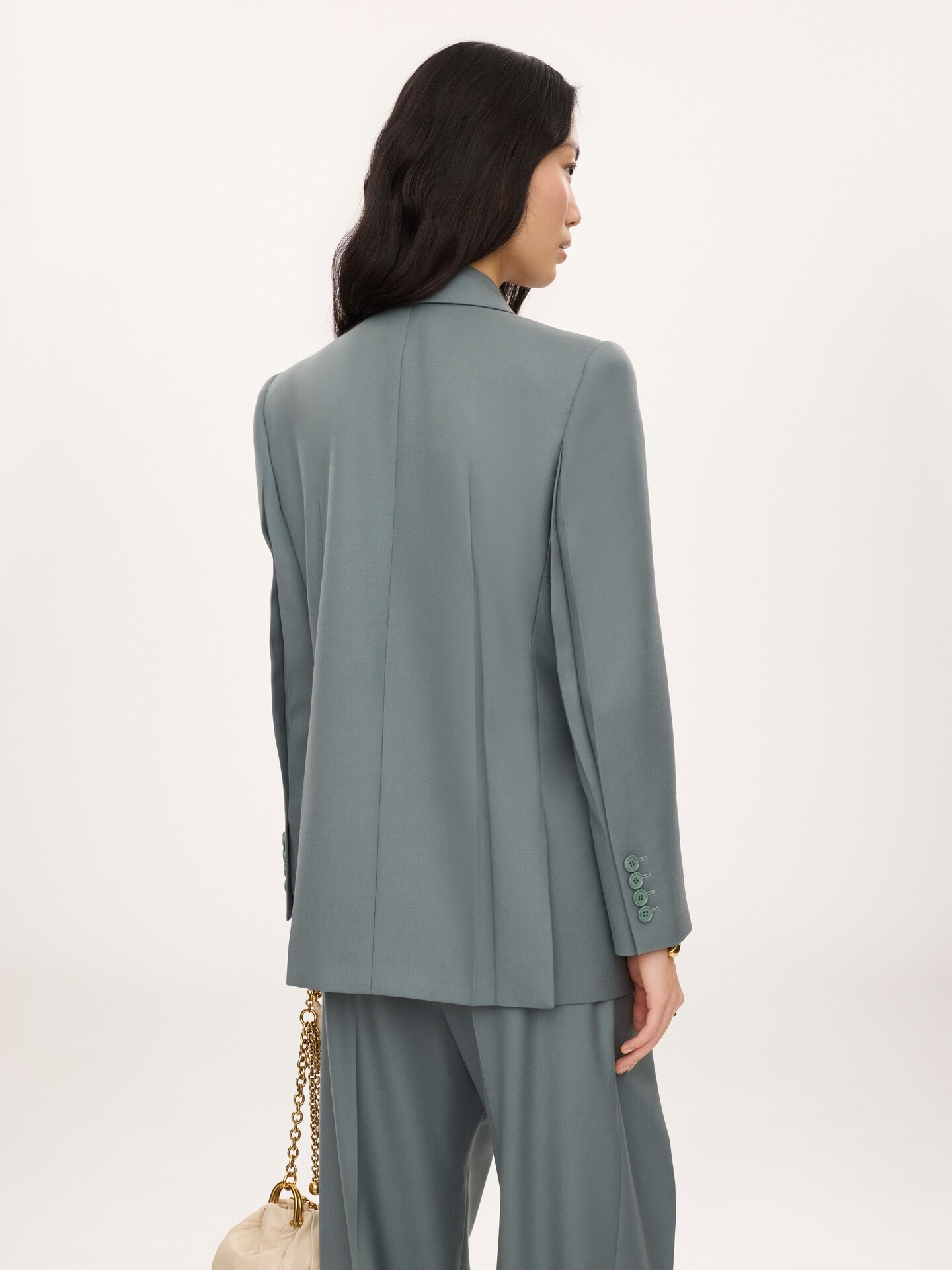 Double-breasted tailored jacket in wool gabardine - 4.0