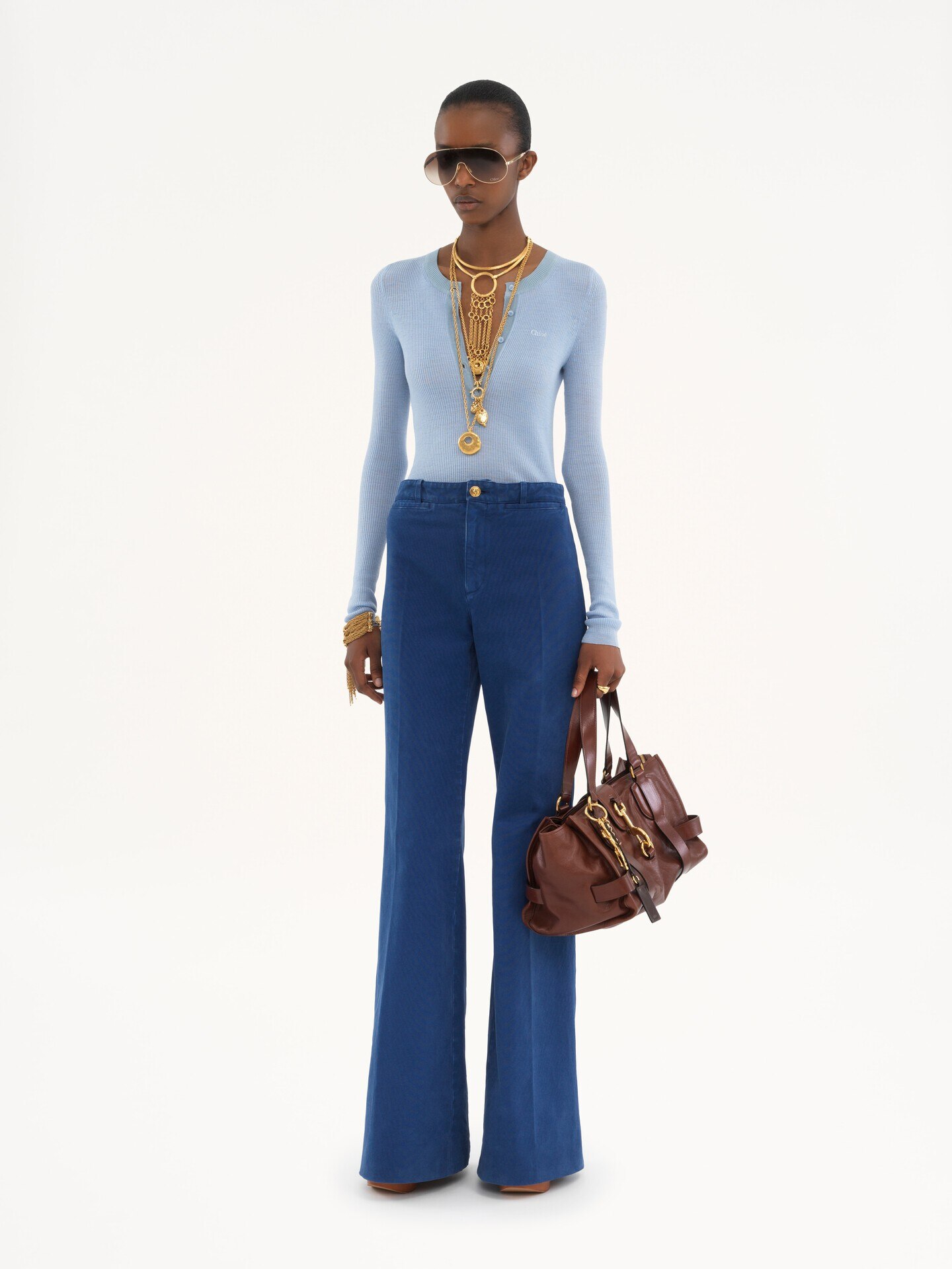 Knitted Henley shirt in superfine wool knit - 3