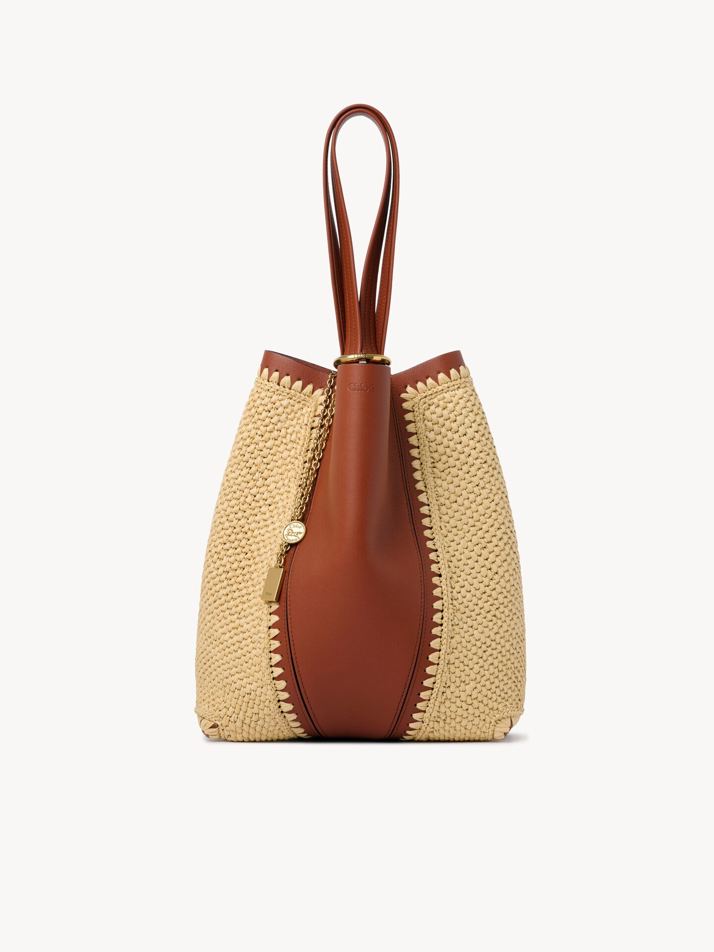 Chlo&eacute; Spin Tote Bag aus geflochtenen Fasern und Leder - 2