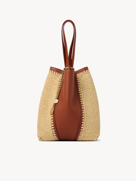 Sac cabas Chlo&eacute; Spin en textile effet raphia et cuir
