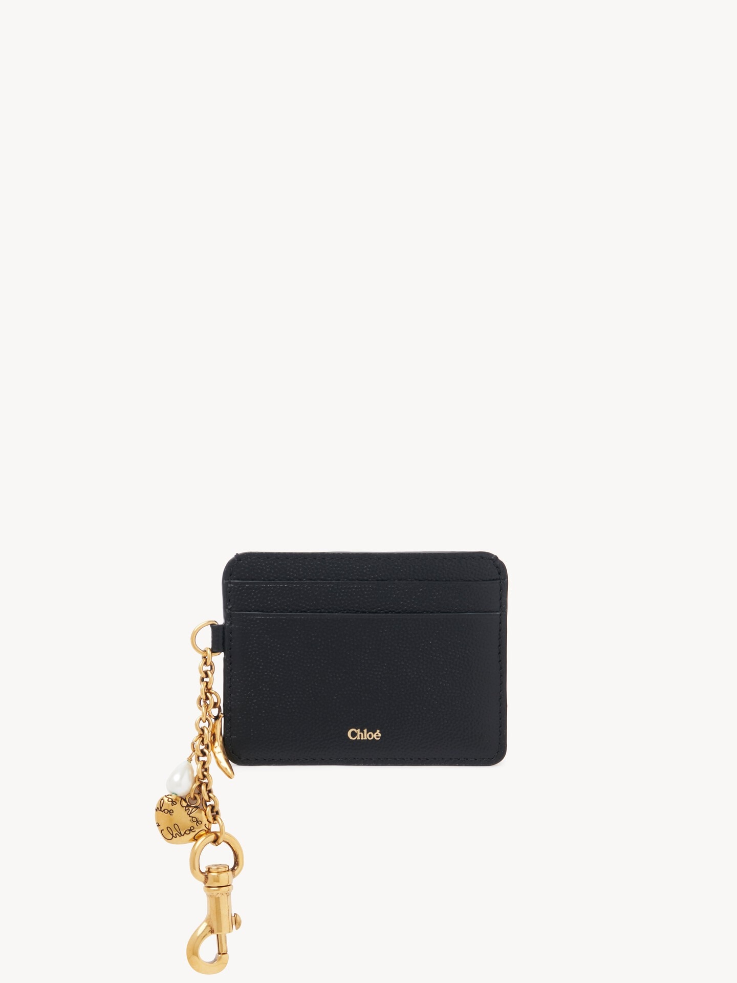 Chlo&eacute; Charms card holder in grained leather - 2