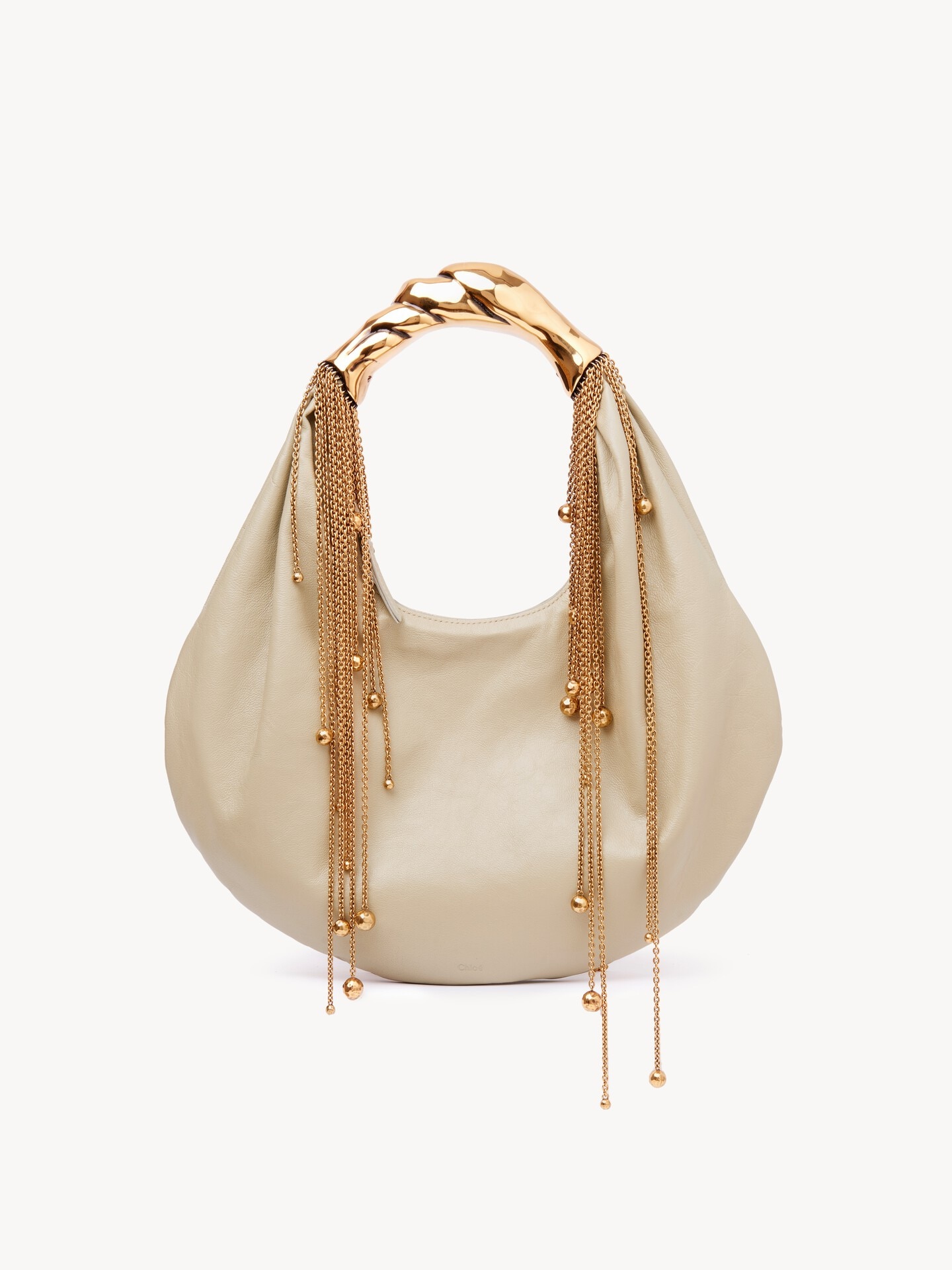 Sac hobo Twisted Shell en cuir brillant - 1