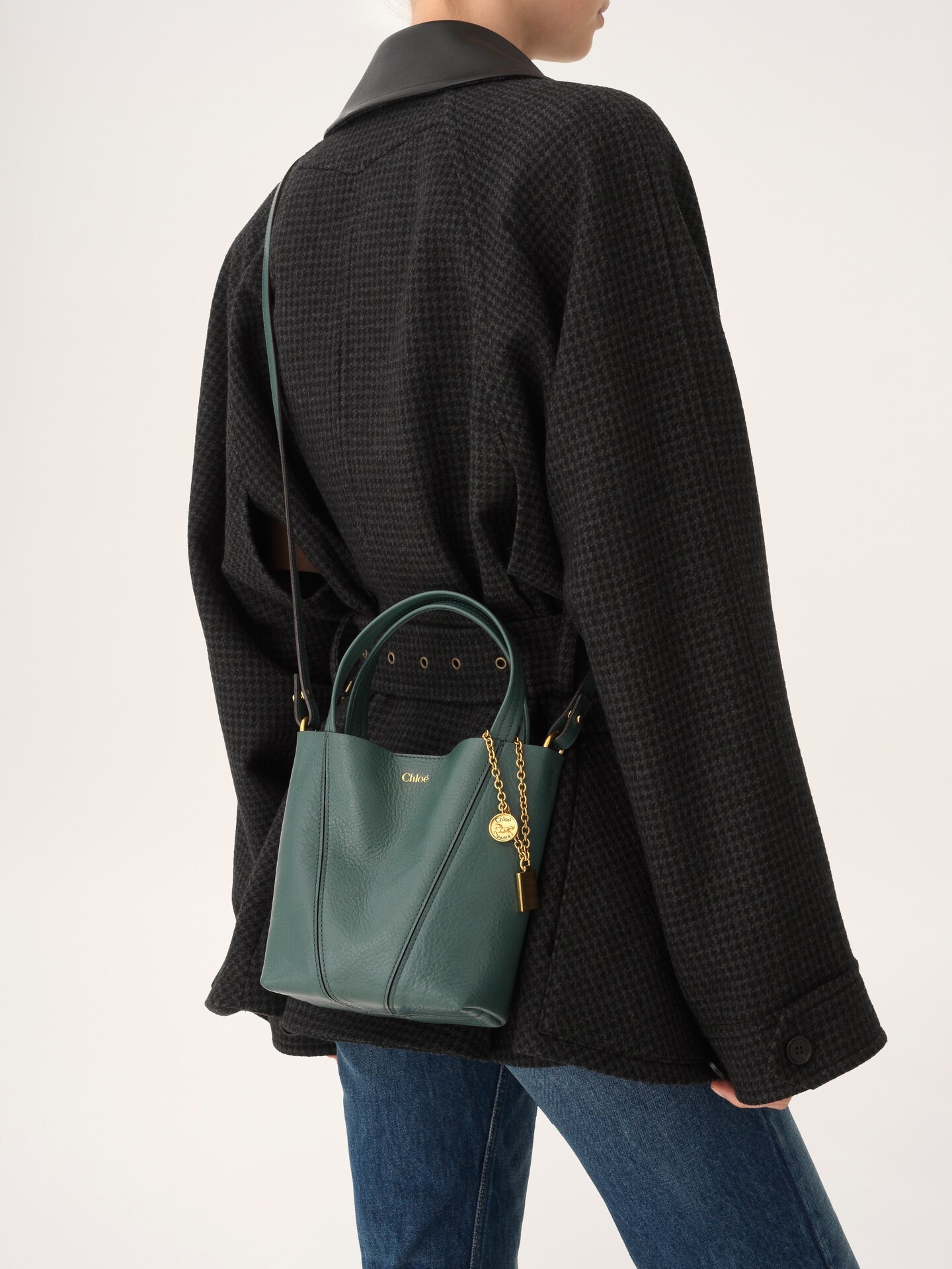 Small Chlo&eacute; Spin tote bag in grained leather - 3.0