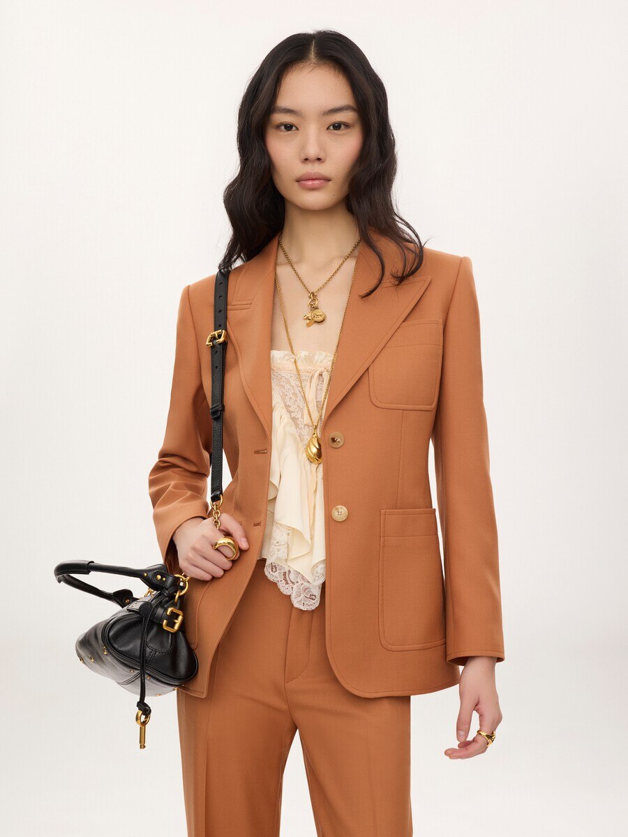 Single-breasted tailored jacket in wool gabardine - 4