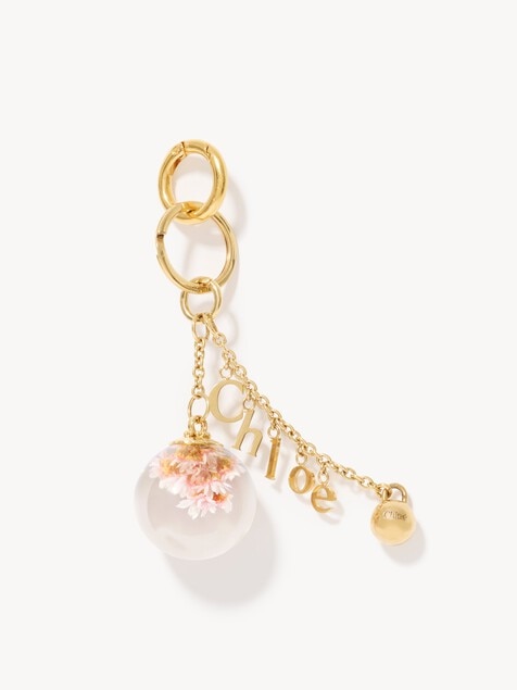 ブラス製Chlo&eacute; Symbols Resin Flowers & Logo キーリングバッグチャーム
